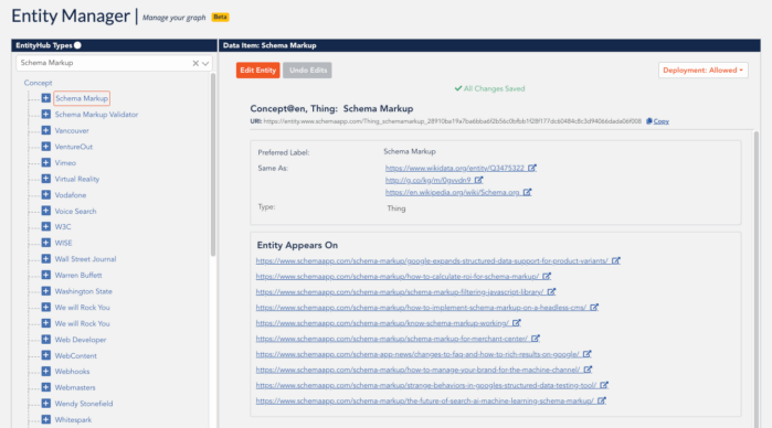 Entity Manager entity overview